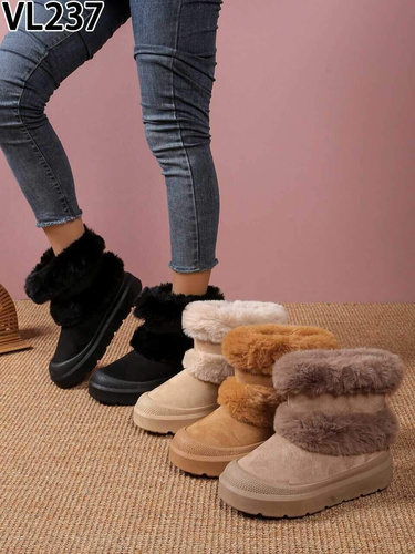 Botki damskie VL237.CAMEL Ocieplany (36/41,12par)