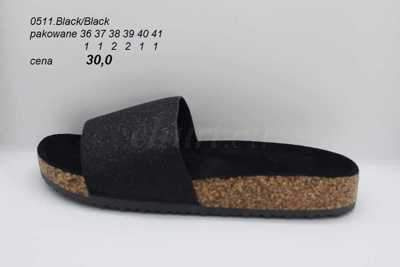 Klapki damskie 7A0511.BLACK/BLACK (36/41,12par)