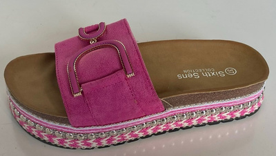 Klapki damskie 888-525.FUSHIA (36/41,12par)