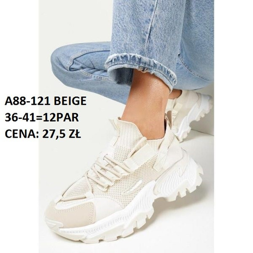 Buty sportowe damskie A88-121.BEIGE (36/41,12par)