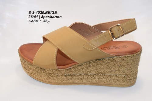 Sandały damskie 3-0420.BEIGE (36/41,8par)