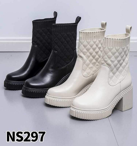 Botki damskie 7ANS297.BLACK Ocieplane (36/41,12par)