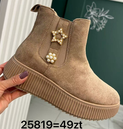 Botki damskie ocieplane 25819.BEIGE (36/41,12par)