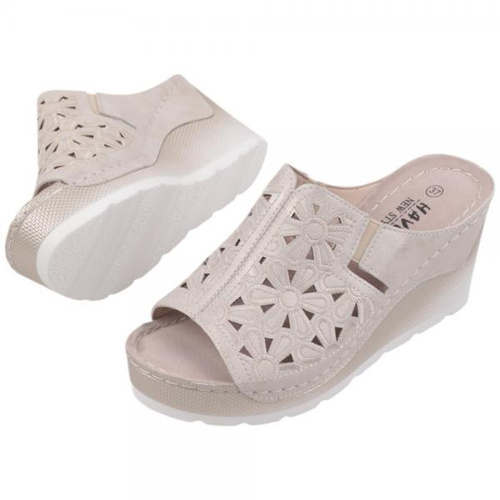 Klapki damskie DE03-6.BEIGE (36/41,8par)