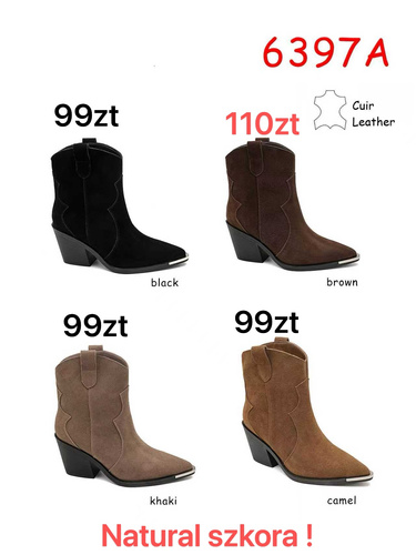 Botki damskie 7A6397A.KHAKI (36/41,12par)