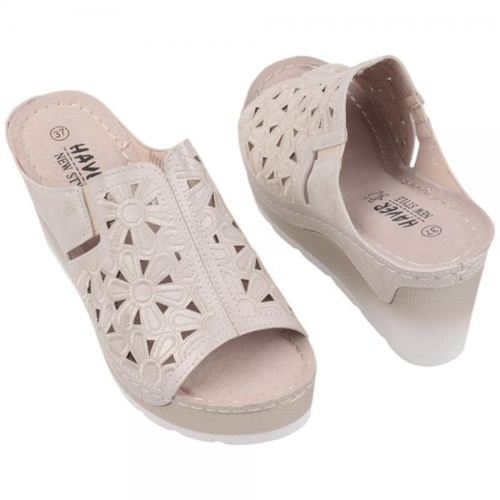 Klapki damskie DE03-6.BEIGE (36/41,8par)