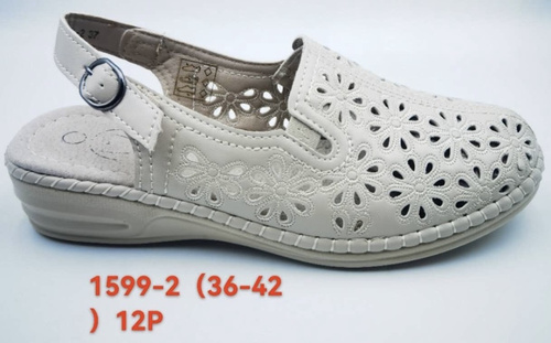 Sandały damskie 1599-2.WHITE  (36/42,12par)