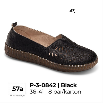 Balerinki damskie 3-0842.BLACK (36/41,8par)