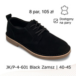Półbuty męskie 9AB-4-601.BLACK ZAMSZ (40/45,8par)