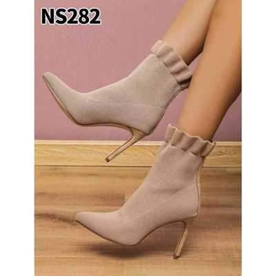 Botki damskie 7ANS282.KHAKI Ocieplane (36/41,12par)