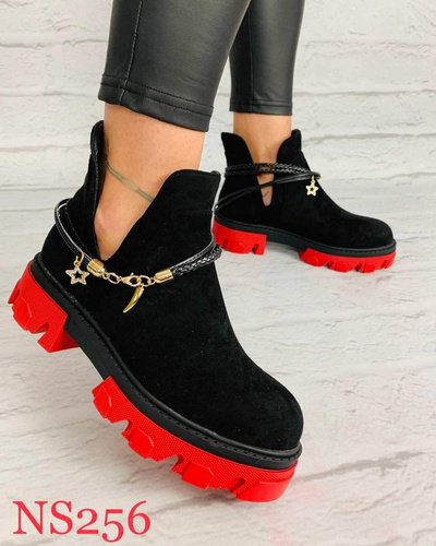 Botki damskie NS256.BLACK/RED (36/41,12par)