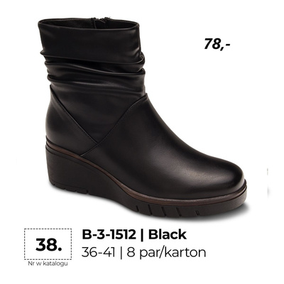 Botki damskie 7AB-3-1512.BLACK (36/41,8par)