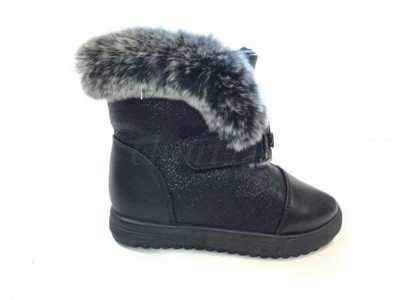 Botki dziewczęce 3AD1710-1.BLACK (25/30,8par)