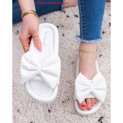 Klapki damskie P6163-01.WHITE (36/41,12par)