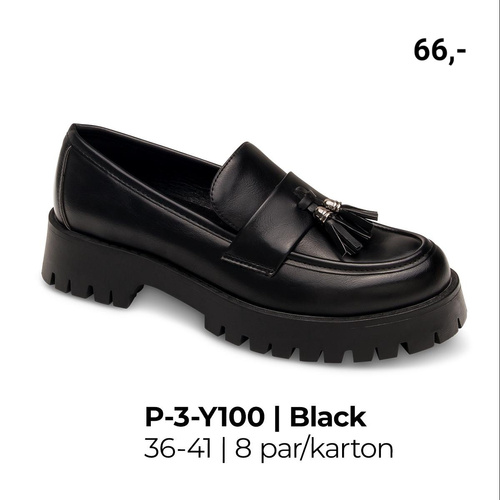 Półbuty damskie 3-Y100.BLACK (36/41,8par)