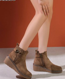 Botki damskie ocieplane 7AKE235.KHAKI (36/41,12par)