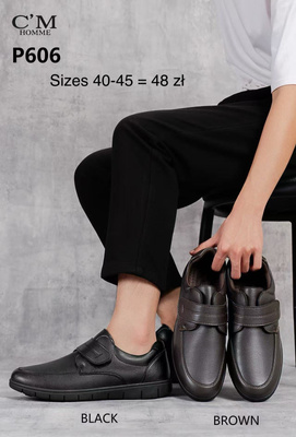 Półbuty męskie  9AP606.BLACK   (40/45,12par)