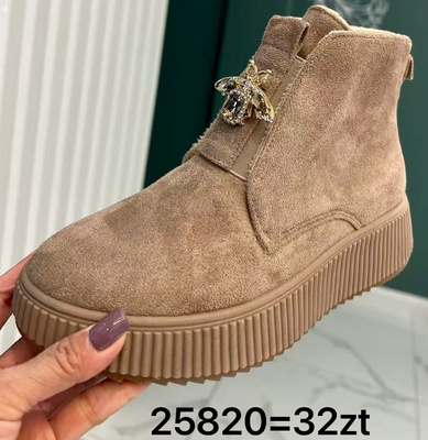 Botki damskie ocieplane 25820.BEIGE (36/41,12par)