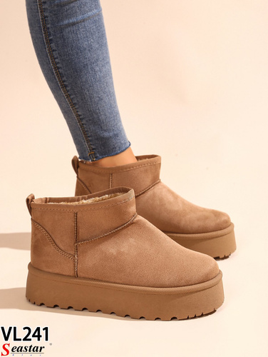 Botki damskie ocieplane 7AVL241.CAMEL (36/41,12par)