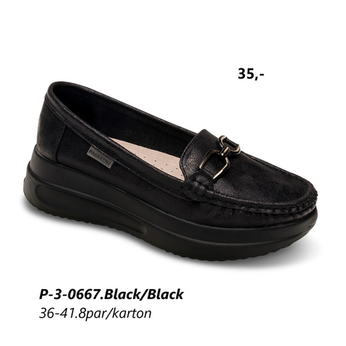 Półbuty damskie 3-0667.BLACK (36/41,8par)