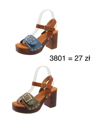 Sandały damskie 3801.KOLORDOWYBORU (36/41,12par)