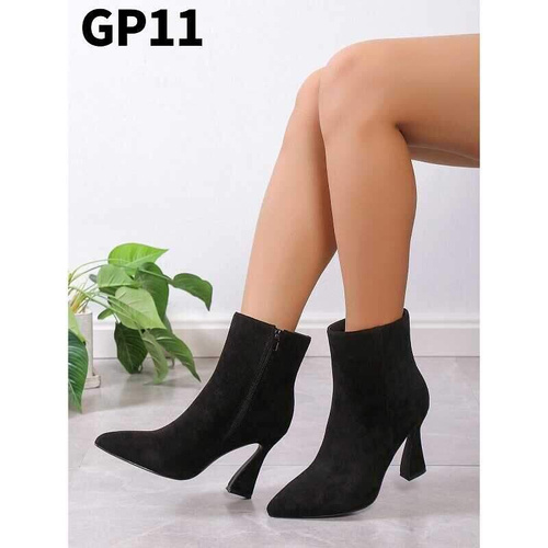 Botki damskie ocieplane GP11.BLACK (36/41 ,12par)