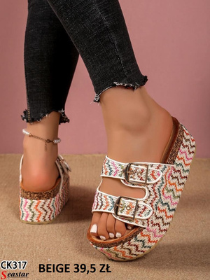 Klapki damskie CK317.BEIGE (36/41,12par)