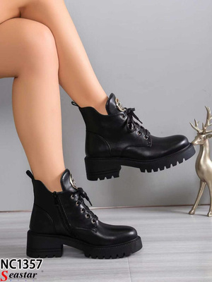 Botki damskie ocieplane  7ANC1357.BLACK  (36/41,12par)