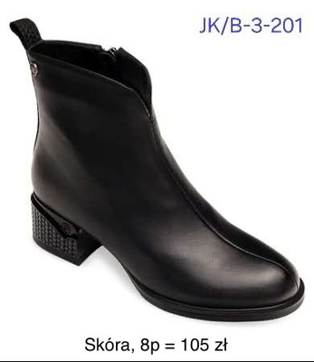 Botki damskie  7AB-3-201.BLACK   (36/41,8par)
