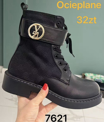 Botki damskie 7621.BLACK Ocieplane (36/41,12par)