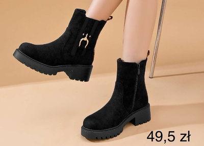 Botki damskie BM216.BLACK Ocieplane (36/41,12par)