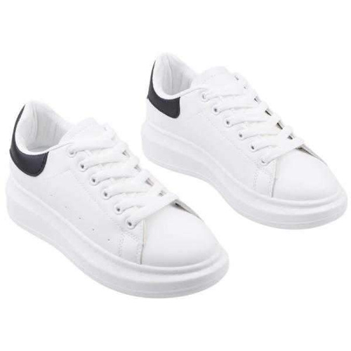 Buty sportowe damskie B1238-2.WHITE/BLACK (36/41,12par)