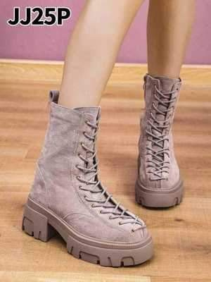 Botki damskie 7AJJ25.KHAKI Ocieplane (36/41,12par)