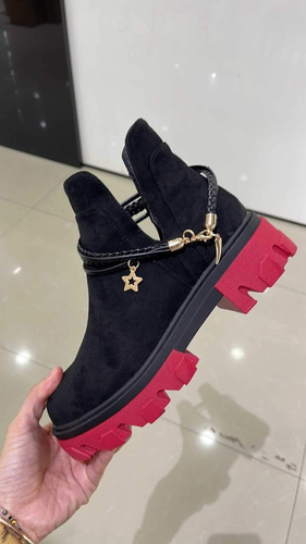 Botki damskie NS256.BLACK/RED (36/41,12par)