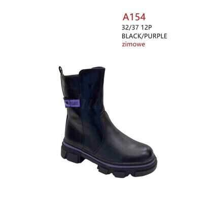 Botki dziewczęce 5AA154.BLACK/PURPLE (32/37,12par)