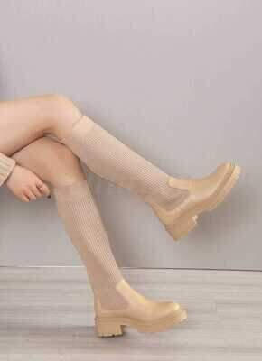 Kozaki damskie 7AQT70.BEIGE Ocieplane (36/41,12par)