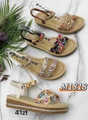 Sandały damskie 7AM1818. 7AM1818.WHITE OR CHAMP (36/41,12par)