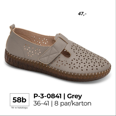 Balerinki damskie 3-0841.GREY (36/41,8par)