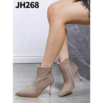 Botki damskie 7AJH268.KHAKI L.Ocieplany (36/41,12par)