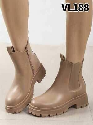 Botki damskie ocieplane 7AVL188.KHAKI (36/41,12par)