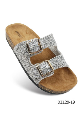 Klapki damskie DZ129-19.SILVER (36/41,12par)