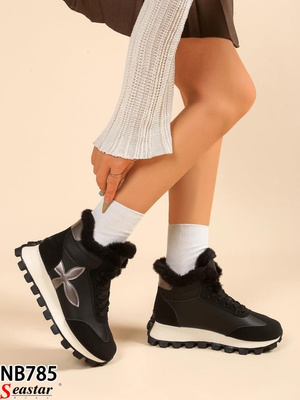 Botki damskie ocieplane 7ANB785.BLACK  (36/41,12par)