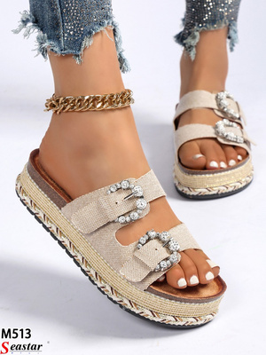 Klapki damskie M513.KHAKI (36/41,12par)