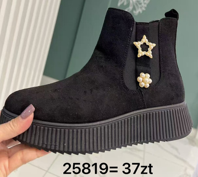 Botki damskie ocieplane 25819.BLACK (36/41,12par)