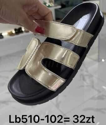 Klapki damskie 7ALB510-102.GOLD (36/41,12par)