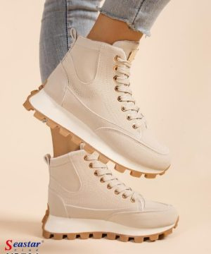 Botki damskie ocieplane  7ANB786.BEIGE  (36/41,12par)