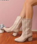 Kozaki damskie  7ANS529.BEIGE   Nieocieplane (36/41,12par)