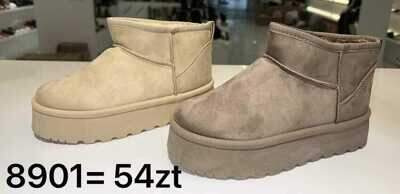 Botki damskie ocieplane 7A8901.BEIGE, KHAKI (36/41,12par)