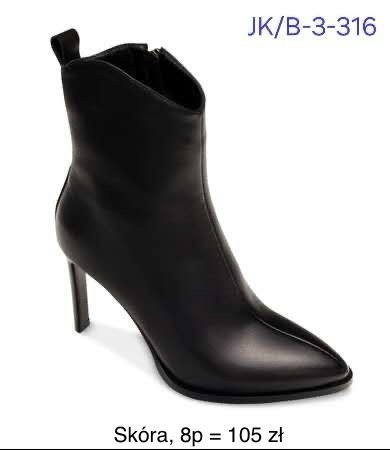 Botki damskie  7AB-3-315.BLACK   (36/41,8par)