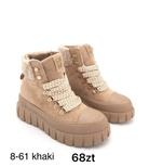Botki damskie 7A8-61.KHAKI (36/41,12par)